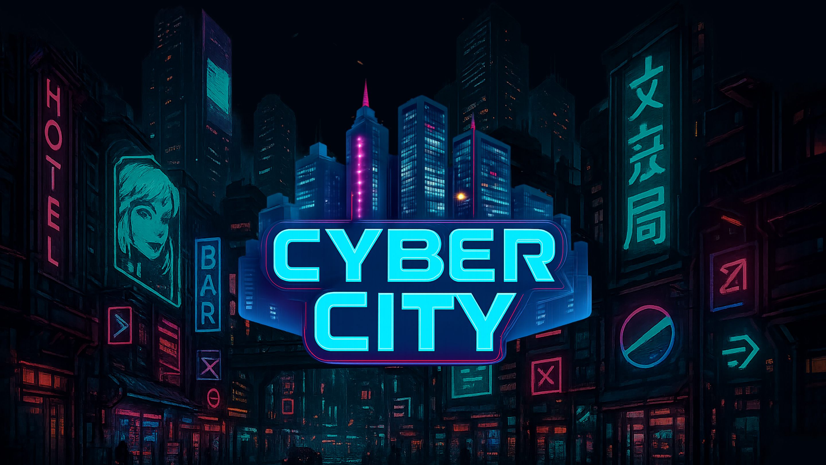 Cartel del juego Cyber City — tragaperras social LunaSol